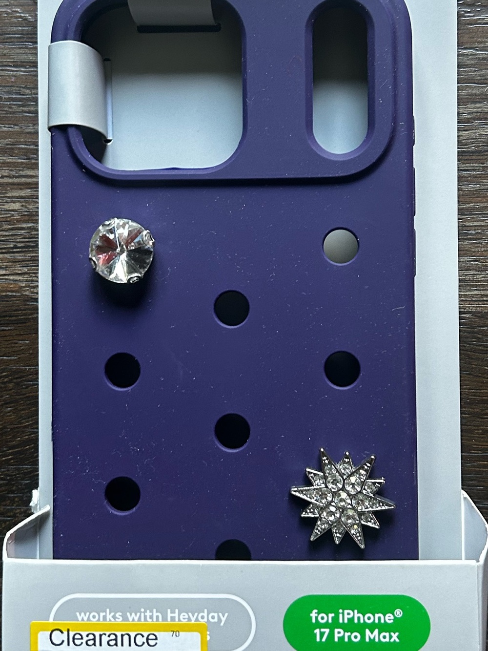 heyday Purple Pop-In Phone Case with Decorative Charms
